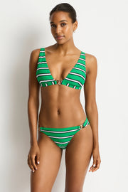 Sea Level Voyage Chain Link Longline Tri top in Kelly Green