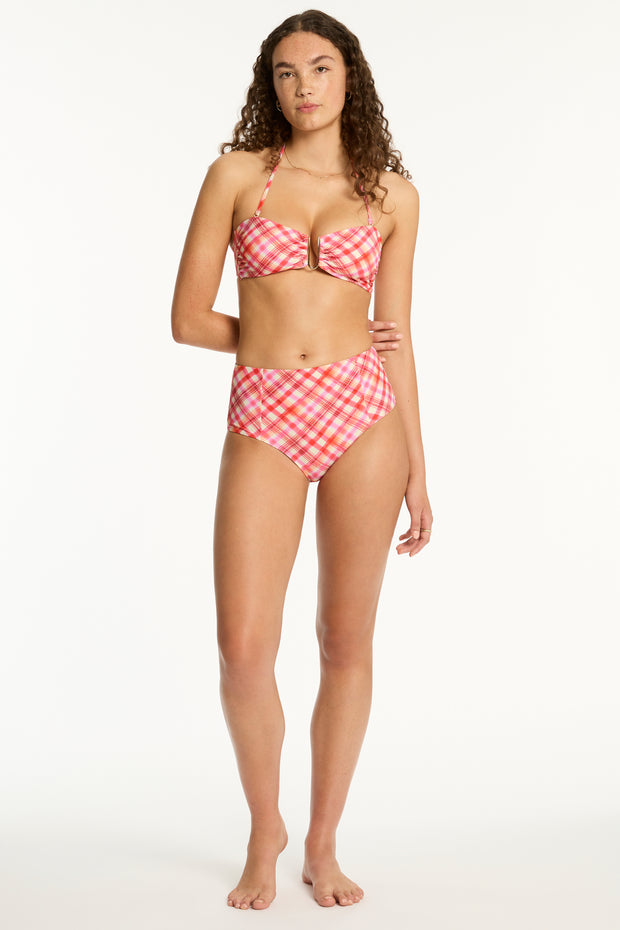 Sea Level  Somerset Panelled High Waist Bikini Pant - Pink Iridescent Sea Perth Fremantle