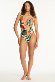 SEA LEVEL Tropaluxe Chain Link Longline Halter One Piece
