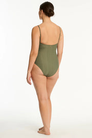 SEA LEVEL Caracus Scoop Back One Piece in Khaki