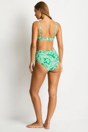 Sea Level Palmera Gathered High Waist Bikini Pant - Green