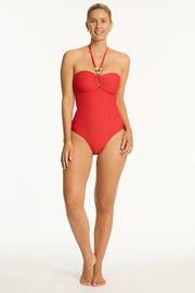 SEA LEVEL Caracus Ring Bandeau One Piece in Spice