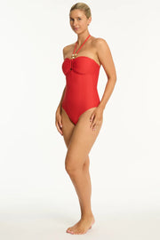 SEA LEVEL Caracus Ring Bandeau One Piece in Spice