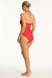 SEA LEVEL Caracus Ring Bandeau One Piece in Spice