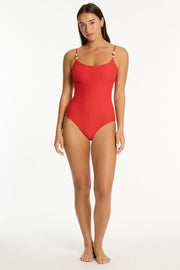 SEA LEVEL Caracus Scoop Back One Piece in Spice