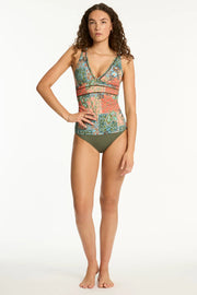 Sea Level Java Spliced Longline Tri Tankini - Coral