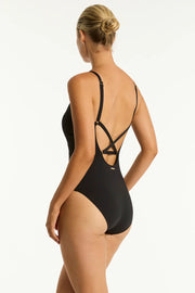 SEA LEVEL Drift Panelled High Neck One Piece