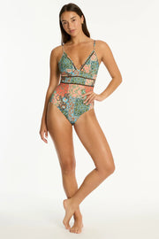 SEA LEVEL Java Cross Back Tri One Piece