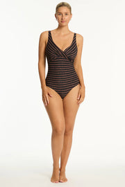 SEA LEVEL Riptide Cross front One Piece in Black