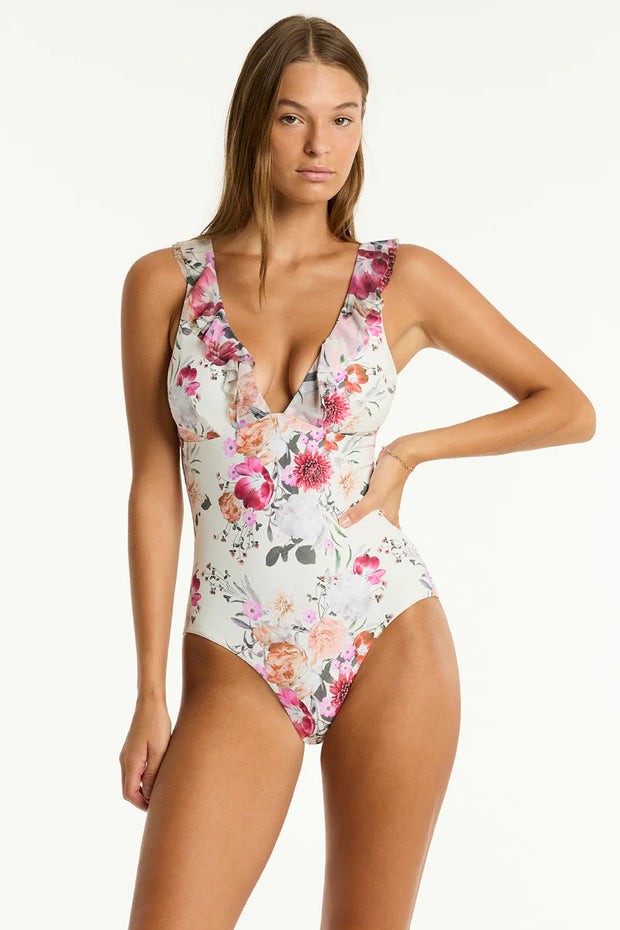 SEA LEVEL Belle Frill One Piece in Coconut