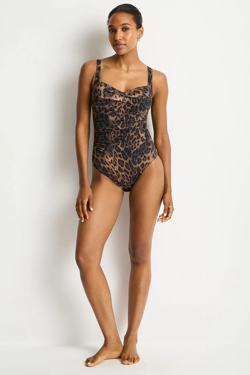 SEA LEVEL Savanna Twist front Multifit One Piece in Chocolate