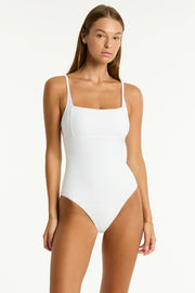 Sea Level Spinnaker Square Neck One Piece in White