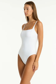 Sea Level Spinnaker Square Neck One Piece in White