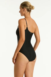 SEA LEVEL Caracus One Shoulder One Piece in Black