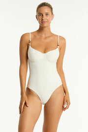 SEA LEVEL Caracus Balconette Bra One Piece in Coconut