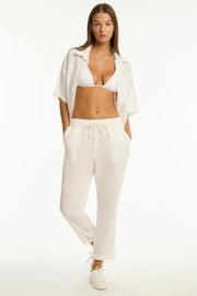 SEA LEVEL Tidal Linen Beachcomber Pant in White