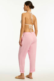 SEA LEVEL Tidal Linen Beachcomber Pant in Light Pink