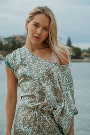 Monaco Silk Dress in Mint Iridescent sea Fremantle Perth