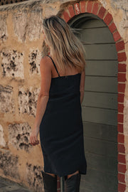 The Desiree Slip Dress in Navy Iridescent Sea Fremantle Perth