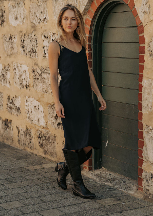 The Desiree Slip Dress in Navy