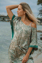 Monaco Silk Dress in Mint