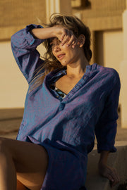 Amira Sunrise Linen Kaftan Iridescent Sea Fremantle