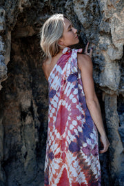 Havana Silk One Shoulder Dress in Sunset