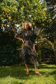 Amira Kaftan in the Lyrebird Batik Print