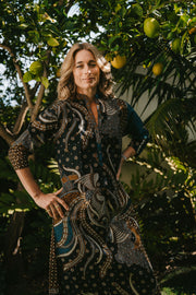 Amira Kaftan in the Lyrebird Batik Print