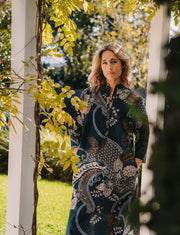 Amira Kaftan in Rich Emerald Floral batik