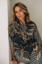 Amira Kaftan in the Sky Bluebird Batik Print