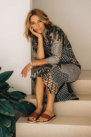 Amira Kaftan in the Sky Bluebird Batik Print