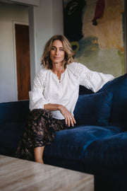 Batik Palazzo Pant in Black and Gold