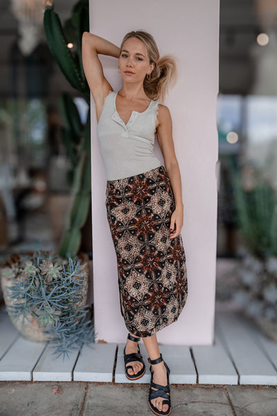 Batik Skirt in Lotus