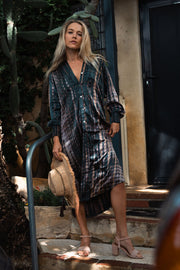 Belize Silk Shirt Dress in Tiger Silk