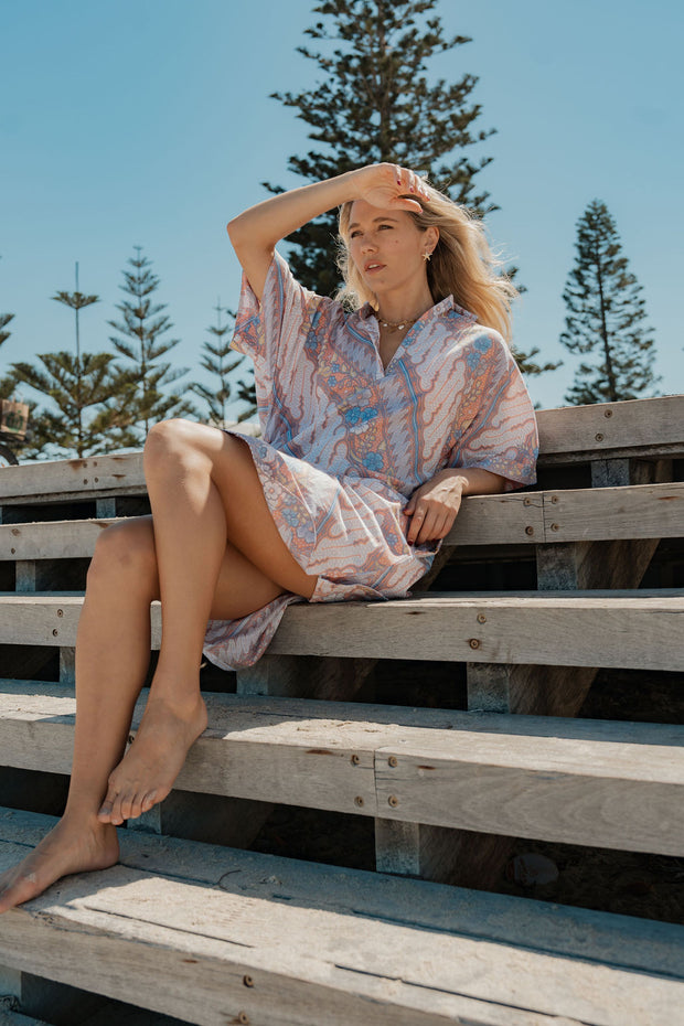 Oversized Beach Shirt Dress - Wonderland