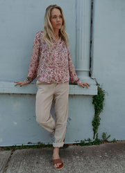 Les Fleurs Silk Blouse in Morning Light