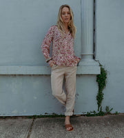 Les Fleurs Silk Blouse in Morning Light