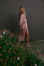 Belize Silk Shirt Dress in Musky Pink