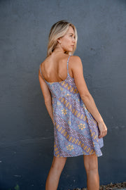 Batik Mini Dress in Lilac