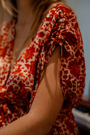 Antibes Silk Dress in Burnt Orange