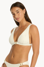 Sea Level Nautique Chain Link Longline Tri Top in Coconut