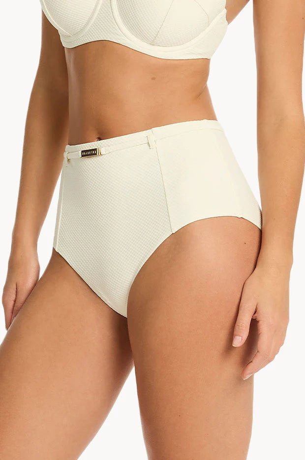 Sea Level Nautique Panelled High Waist Pant in Coconut
