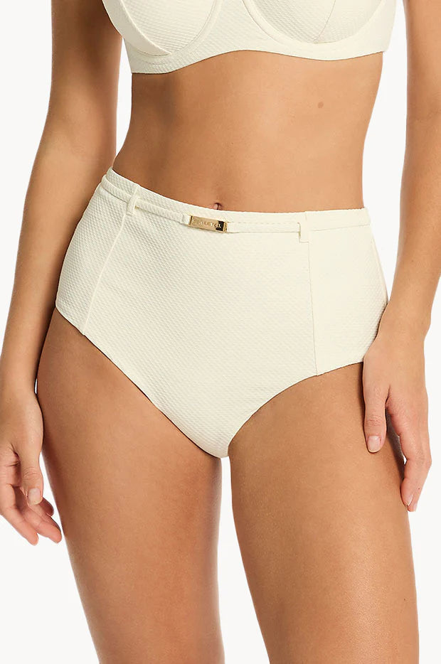 Sea Level Nautique Panelled High Waist Pant in Coconut