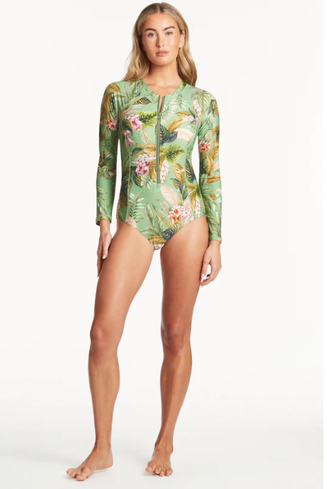 Lost Paradise Long Sleeve One Piece Iridescent Sea South Fremantle