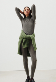 American Vintage VEDINY Turtle Neck Top in Charcoal