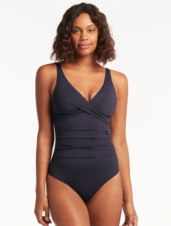 Sea Level Cross Front Multifit One Piece in Night Sky