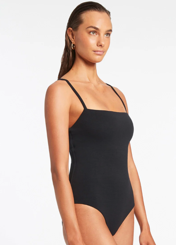 JETS ISLA RIB MINIMAL TANK ONE PIECE - BLACK Iridescent sea Fremantle Perth