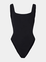 HUNZA G Square Neck Swimsuit in Black