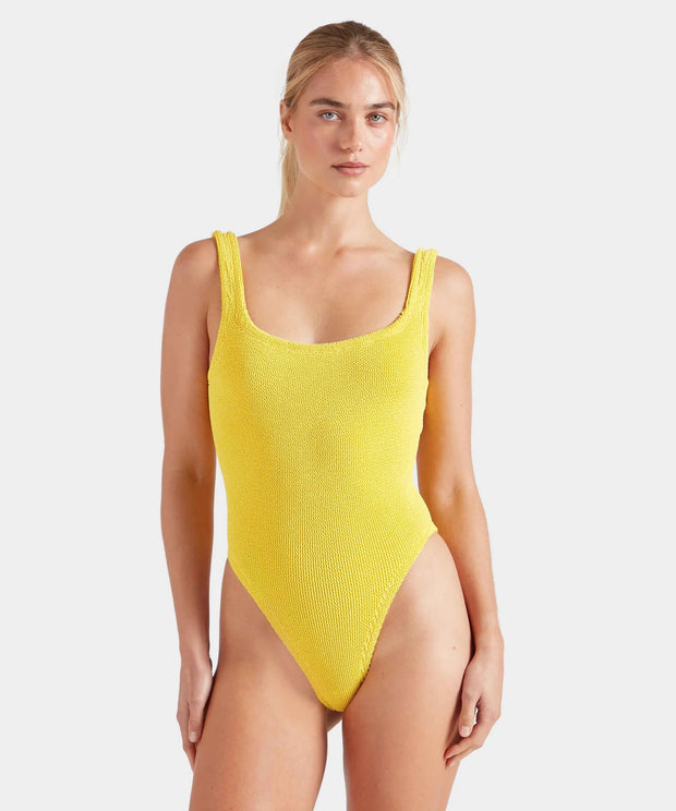 HUNZA G Square Neck Swimsuit in Sunflower